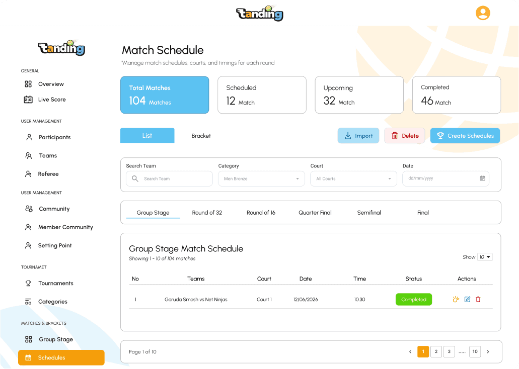 Tournament Management System screenshots 2