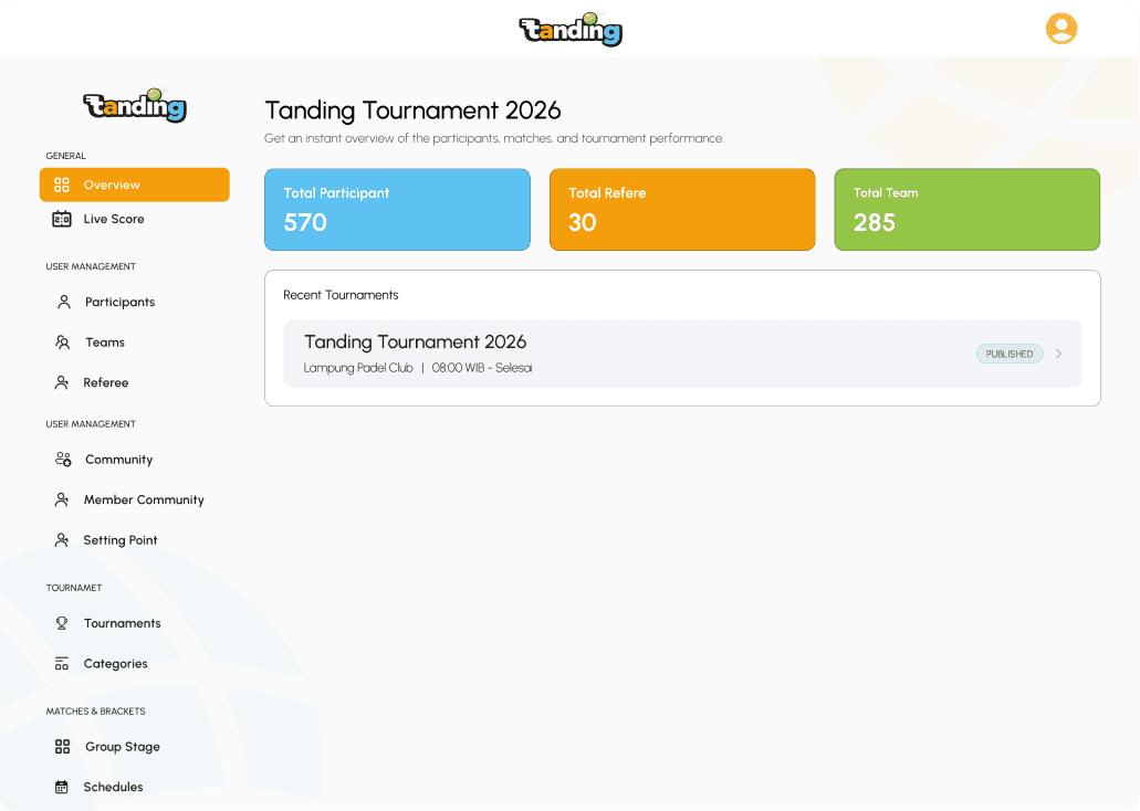 Tournament Management System screenshots 1