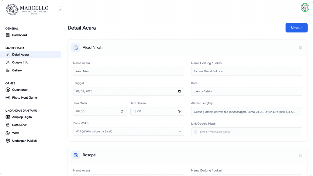 Wedding Management System screenshots 2