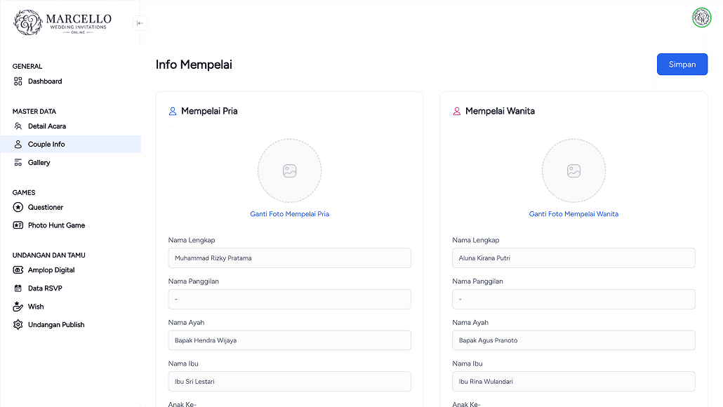Wedding Management System screenshots 1